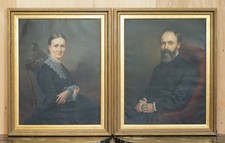 WILLIAM WILLIAMS AP CALEDFRYN 1837–1915 PORTRAIT OF MR JOHN & MRS DAVIES 1878