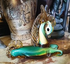 Large Franco Toffolo Horse Figurine, Venetian Glass Co, Murano Style, Vintage 