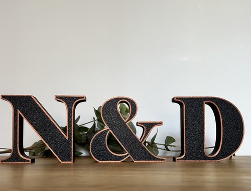 Freestanding initials couple - freestanding,