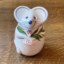 Vintage Ceramic Mouse Parmesan Cheese Shaker Made in USA. UNUSED CONDITION 