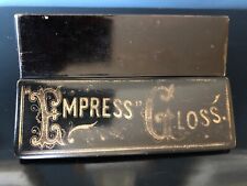 Rare Antique Black & Gold "Empress" Gloss Shoe Polishing Wooden Box Container