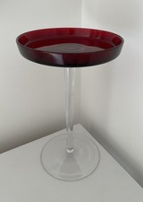 IKEA Aktad Raised Display Cake Stand Red And Clear Glass Used Excellent