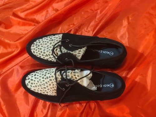 Black lace flat - lace-up, shoes