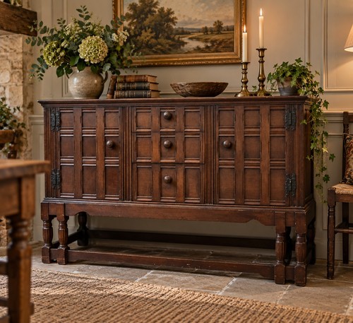 Antique oak jacobean sideboard - jacobean,
