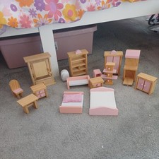 Wooden Dolls House Furniture  Bundle  Lounge/Bedroom/ Kitchen 