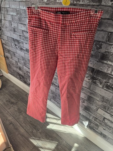 Zara gingham trousers size eur - zara,