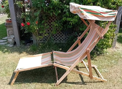 Edwardian folding deckchair - edwardian,