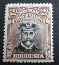 1913 Rhodesia  1913 HEAD Die IIIB 2s Black & Brown  VLMM  SG 273