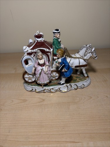 Vintage porcelain horse drawn - vintage,