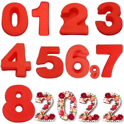 Inch number moulds silicone - 10,