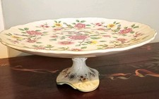 Old Foley James Kent Chinese Rose Ceramic Cake Stand, Birds with Floral Design
