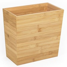 Slimline Eco-Friendly Natural Bamboo Wood Rubbish Waste Paper Bin Office/Home