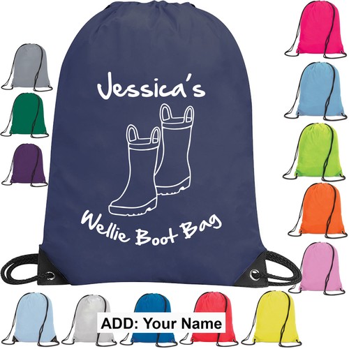 Wellie boot drawstring bag - wellie,