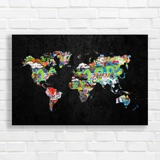 Colorful Abstract World Map