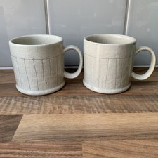 Vintage Stoneware Pair Small Tea / Coffee Mugs. Unused