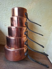 Set Of 5 Vintage French Copper