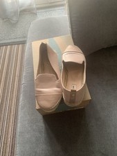 Dune London Brown Pink Leather Flat Shoe With Embellished Detail To Front