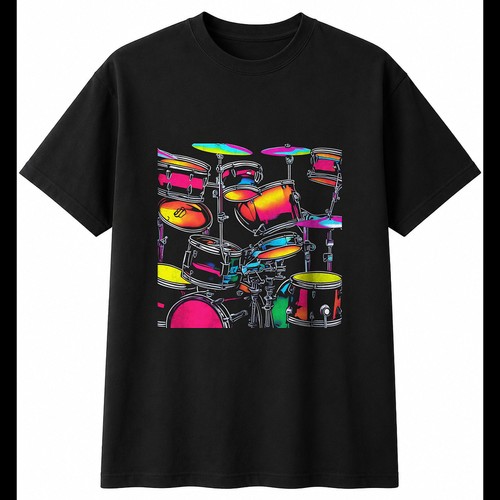 Neon drum kit torn paper - kit,