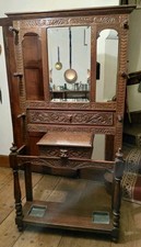 Antique Victorian Solid Oak Carved Green Man Hall Stand DELIVERY POSSIBLE