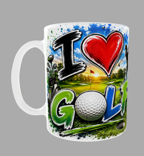 Love golf mug - golf, ceramic