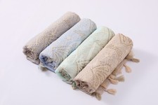 Embroidered With Tassels Glitter Diamante Scarf Large Size Hijab Shawl Wrap