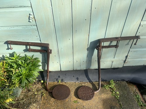 Pair antique wrought iron - of,
