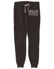 JACK WILLS Womens Graphic Tracksuit Trousers Joggers UK 8 Small Grey LW11