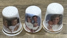 Thimbles (3)  - CHARLES,  DIANA, WILLIAM & HARRY - UK Royal Memorabilia 