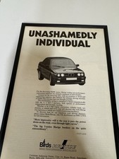 FRAMED Original 1989 E30 BMW 325i Hartge Magazine Advert Poster Man Cave Retro