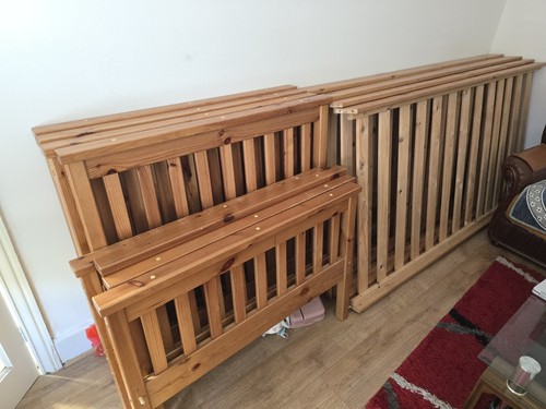 Solid pine single bed - pine,