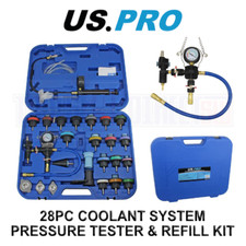 US PRO Tools 28pc Coolant Radiator System Pressure Tester Kit, Refill Kit Purge 