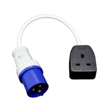 Mains Electric Hook-up 3-pin UK Converter Lead Caravan Motorhome Generator Tent