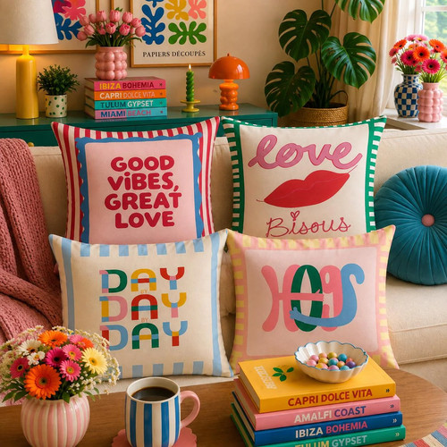 Retro pillow cover - retro, set