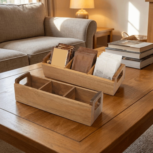 Small tea bag box wooden - small,