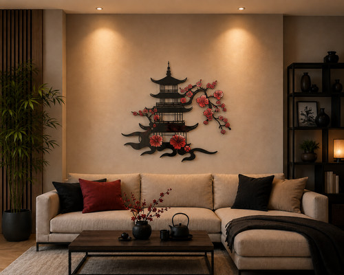 Japanese pagoda metal - japanese, art