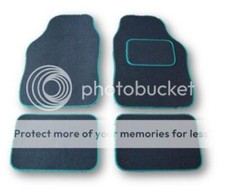 PROTON SATRIA (2000-2003) UNIVERSAL Car Floor Mats Black & Green Trim