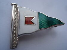 C1960S BARNT GREEN SAILING CLUB SILVER&ENAMEL BERGEE/FLAG SHAPE PIN BROOCH
