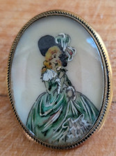 TLM Handpainted Brooch in Gilt