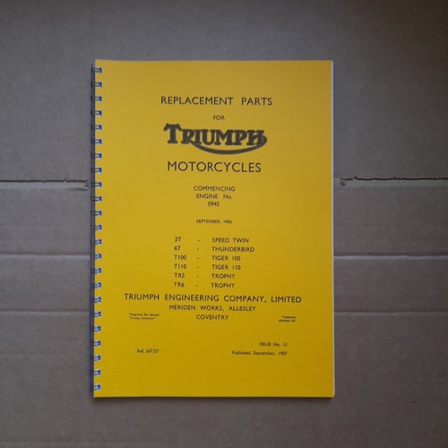Triumph pre unit parts book - triumph,