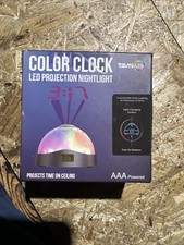Tzumi LED Color Clock Projection Nightlight Projects Time on Ceiling