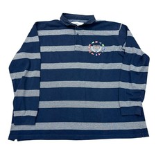 Cotton Traders Rugby Polo Shirt 6 Nations Long Sleeve Blue Mens 3XL