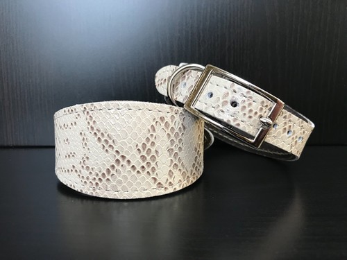 Small leather dog collar lined - small,