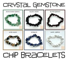 Crystal Gemstone Chip Bracelet *New Age Healing Jewellery Chakra Reiki Agate