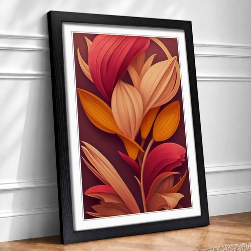Art deco flowers framed - art,