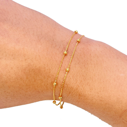 22ct gold double - 22ct, diamond