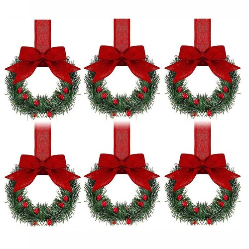 6pcs small christmas wreaths - small,