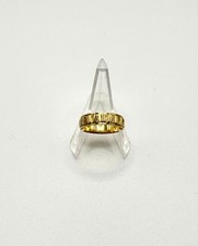 Solid gold pinkie finger ring with rune symbols, 18ct 750 yellow gold