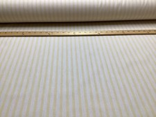 90cm remnant cream & yellow French country ticking stripe craft woven fabric