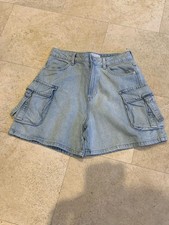 Light Blue Denim Cargo Shorts