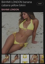 BNWT Gorgeous yellow banana cabana BAHIMI LONDON bikini top bottom set Size M